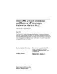 OpenVMS System Messages and Recovery Procedures