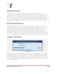 MEPOProject Overview Basic User Manual Overview Logging In