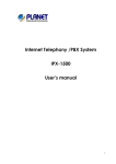 Internet Telephony /PBX System IPX-1500 User`s manual