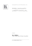 PRELIMINARY USER MANUAL