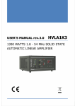 USER`S MANUAL rev.3.0 HVLA1K3 1300
