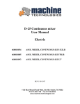 D-25 Continuous mixer User Manual Electric