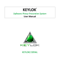Software Piracy Prevention System User Manual KEYLOK2 SERIAL