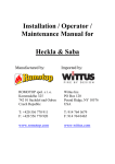 Installation / Operator / Maintenance Manual for Heckla