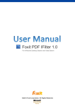 Foxit PDF IFilter 1.0 for WDS and Vista Search User Manual