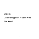 ZTE F159 Advanced Ruggedised 3G Mobile Phone User Manual