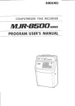 Amano MJR-8500 User Manual