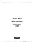 Criterion™ Blotter Instruction Manual - Bio-Rad