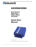RoboteQ AX2550Quick start Manual