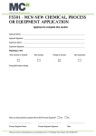 New chemical, process or equipment form