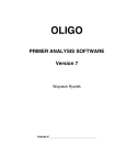 manual - Oligo Software