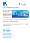 PERFECTLUM USER MANUAL: TABLE OF CONTENTS TABLE OF