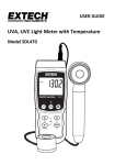 UVA, UVC Light Meter with Temperature