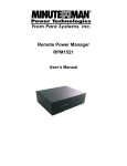 Minuteman RPM 1521 Remote Power Manager User`s Manual