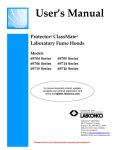 Protector ClassMate Laboratory Fume Hoods User`s Manual