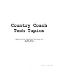 Country Coach Tech Topics