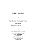 USER`S MANUAL One To One Continuity Tester