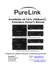 PureMedia 4K CATx (HDBaseT) Extenders Owner`s Manual