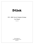 DVX - 1000: Network Telephone Exchange User Manual - D-Link