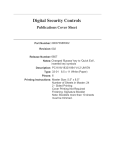 Digital Security Controls Publications Cover Sheet