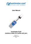 User Manual humimeter SLW moisture meter for textile and yarn