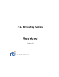 RTI Recording Service User`s Manual