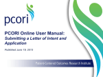 PCORI Online User Manual: