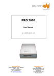 PRG 2660 - User Manual - Balogh technical center