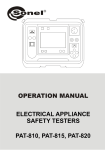 OPERATING MANUAL ELECTRICAL APPLIANCE SAFETY