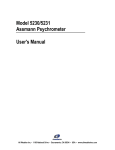 Model 5230/5231 Assmann Psychrometer User`s Manual