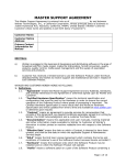 MASTER SUPPORT AGREEMENT