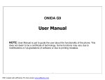 ONIDA G9 User Manual NOTE