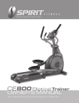 CE800 Elliptical Trainer Owner`s Manual