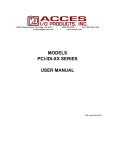 MODELS PCI-IDI-XX SERIES USER MANUAL