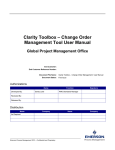 Clarity Toolbox - Change Order Management User Manual