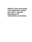USACE Levee Screening Tool application guide and user`s manual