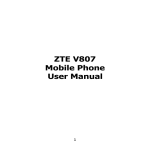 ZTE V807 Mobile Phone User Manual
