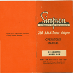 Model 653 Operator`s Manual - The Simpson 260 Resource Page