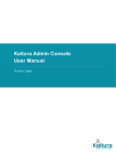 Kaltura Admin Console User Manual
