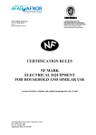 certification rules nf mark electrical equipment for household