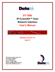 DT-7000 IP-CommKit Host Network Interface User`s Manual