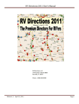 RV Directions 2011 User`s Manual