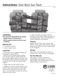 Instructions: Seat Back Gun Rack