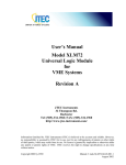 User`s Manual Model XLM72 Universal Logic Module for VME