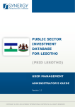 PSID Lesotho User Management - Synergy International Systems