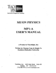 TeachSpin Muon Physics Manual