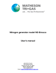 Nitrogen generator model N2-Sirocco User`s manual