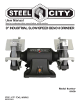 8” industrial slow speed bench grinder
