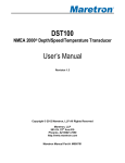 DST100 Depth/Speed/Temperature Triducer User`s Manual