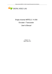 Single channel MPEG-2 /H.264 Encoder/Transcoder User`s Manual
